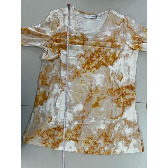 Susan Graver Printed Cool Touch Knit Tunic MANGO NWOT SIZE XXS PETITE - Picture 7 of 7